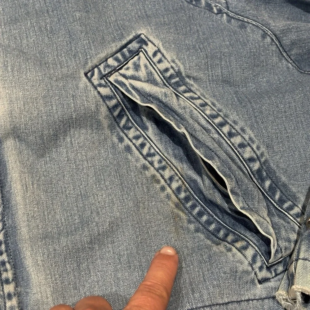 VTG Nautica Denim Barn Chore Jacket Mens large Plaid Lined Cotton Zip Up Coat - Picture 4 of 11